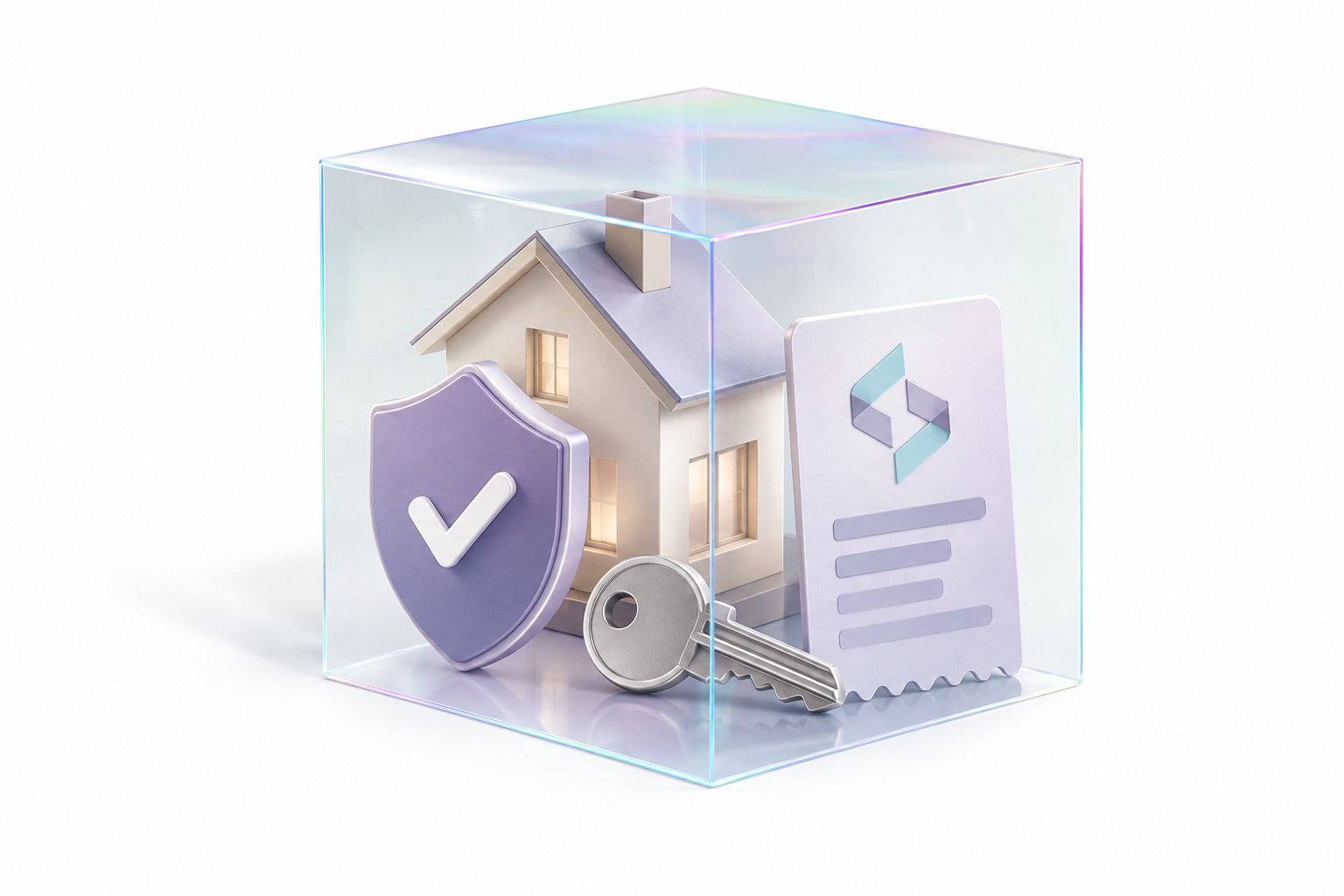 A home and payment details protected inside a glass cube